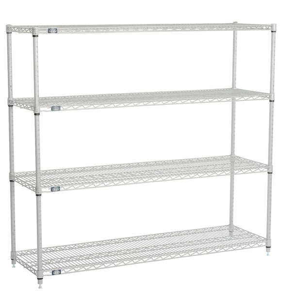 Nexel Nexelate Wire Shelving Starter Unit, Silver Epoxy, 60W x 18D x 54H 18605EP - main